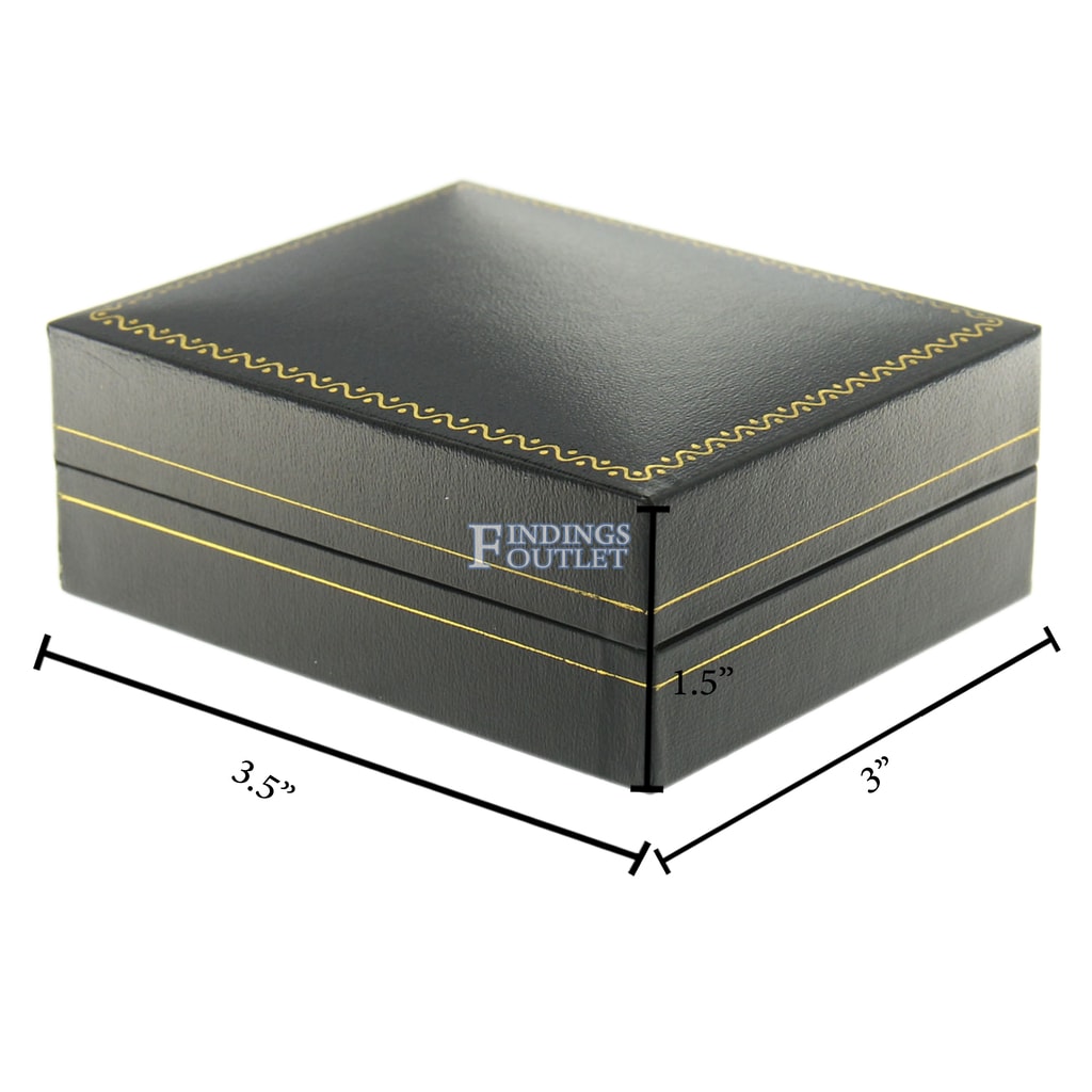 Black Leather Classic Pendant Box Display Jewelry Gift Box 1 Dozen